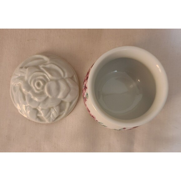 1981 Southern Heirlooms Trinket Box Vintage Porcelain Elizabeth Arden Floral - Picture 5 of 8